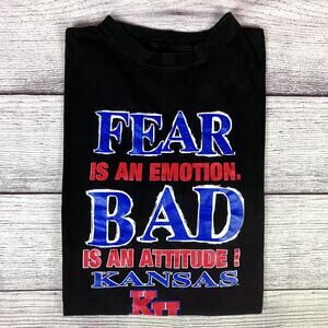 Vintage 1990s Kansas Jayhawks Fear Is An Emotion T-shirt